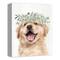 Golden Retriever With Leaves 11" x 14" Canvas Wall Art